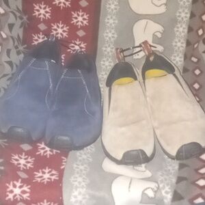 Merrell  women jungle moc loafers suede size 6.5 blue and tan  pair